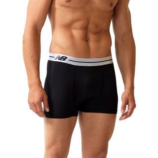 New Balance Mens Performance Black And White Sport Trunks (3 inch Inseam)