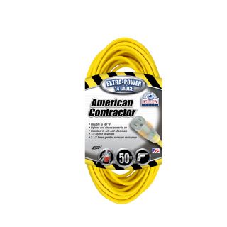 Coleman Cable 50 ft 14 Gauge Yellow Outdoor Extension Cord