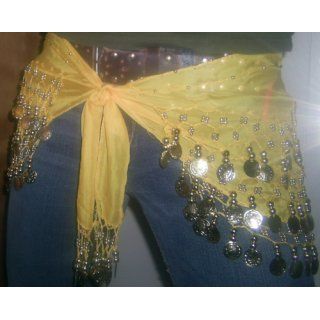 Bellylady Chiffon Dangling Gold Coins Belly Dance Hip Scarf, Vogue Style 