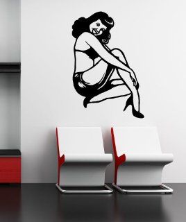 Stickerbrand Vinyl Wall Decal Sticker Vintage Pin up Girl OS_MB817s   Wall Decor Stickers