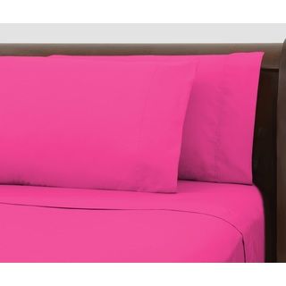 Pegasus Home Fashions Bright Ideas Pink Wrinkle resistant Sheet Set Pink Size Twin