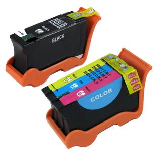 Dell Series 21 (y498d / Y499d) Black And Color Compatible Ink Cartridge Set (remanufactured) (pack Of 2)