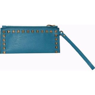 Womens Blingalicious Leatherette Clutch With Studs Q2027 Blue