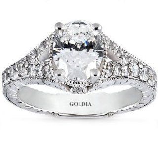 1.95 Ct. Antique Style Oval Diamond Engagement Ring Jewelry