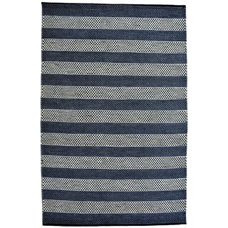 Hand woven Blue Contemporary Tie Die Rug (8 X 11)