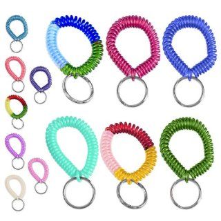 6pc Coil Stretch Wristband Keychain   Bright Pearlized Colors   Gym, Pool, ID Badege   Taiwan  Badge Holders 