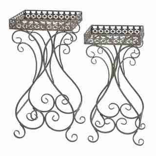 Plant Stand With Curvy Design And Space Efficient   Set Of 2