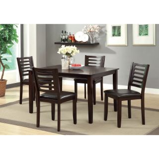 Furniture Of America Furniture Of America Amazi 5 piece Leatherette Chair Dining Set Espresso Size 5 Piece Sets