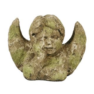 Distressed Green Ceramic Resting Angel