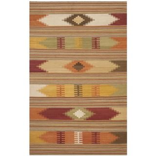 Safavieh Hand woven Navajo Kilim Red Wool Rug (5 X 8)