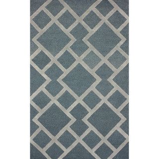 Nuloom Handmade Geometric Boxes Wool Rug (76 X 96)