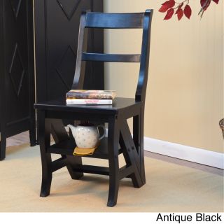 Folding Wood Library Ladder Chair