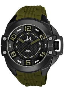 Joshua & Sons JS 39 GN  Watches,Mens Black Dial Military Green Silicon, Casual Joshua & Sons Quartz Watches