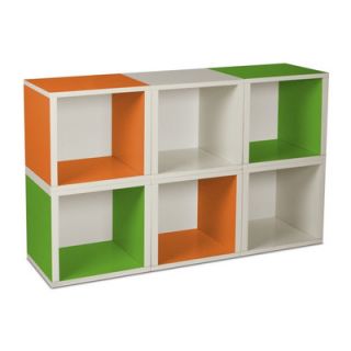 Way Basics Eco Friendly Modular Storage Cubes PS MC 6 Finish Green, Orange, 