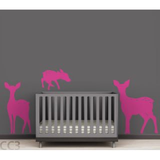 LittleLion Studio Fauna Deer Family Silhoutte Wall Decal DCAL VL MD 029 W CC 