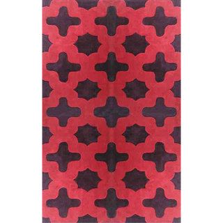 Nuloom Hand tufted Moroccan Trellis Red Rug (76 X 96)