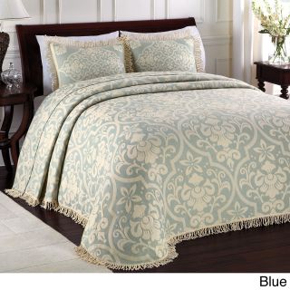 Lamont Home All Over Brocade Cotton Quilt With Optional Sham Sold Separately Blue Size Twin