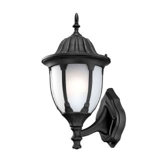 Suffolk Energy Star Collection Wall mount 1 light Outdoor Matte Black Light Fixture With Line Switch