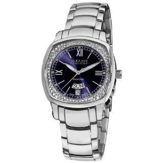 August Steiner Women's ASA816BU Day Date Diamond Swiss Quartz Watch Watches