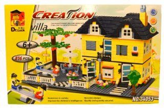Lego Creator Cottage Villa Biulding Blocks 816 Pcs Diy Educational Building Villa House Compatible with Assembles Particles Block Toys Toys & Games