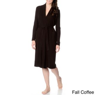 Ply Cashmere Ply Cashmere Womens Self tie Cashmere Robe Brown Size S (4  6)