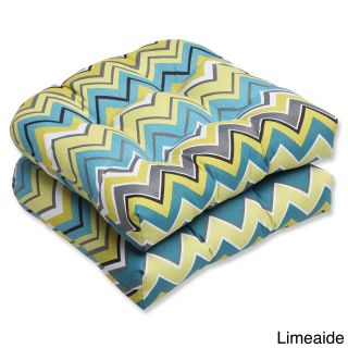 Pillow Perfect Zig Zag Wicker Outdoor Seat Cushions (set Of 2)
