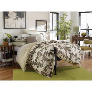 City Scene City Scene Ginger Lily Reversible Cotton Percale 3 piece Duvet Cover Set Green Size Twin