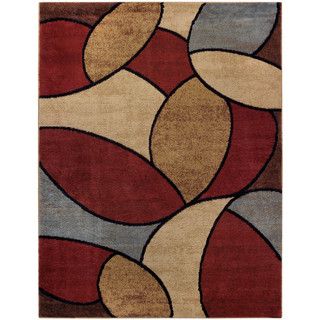 Multicolored Oval Tiles Contemporary Rug (53 X 611)