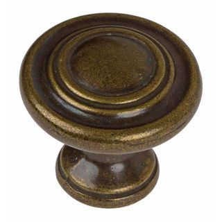 Gliderite 1.25 inch Antique Brass 3 ring Round Cabinet Knobs (pack Of 10)