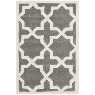 Safavieh Handmade Moroccan Chatham Dark Grey/ Ivory Wool/ Latex Rug (23 X 5)