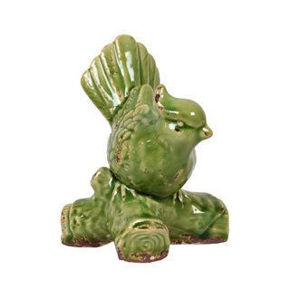 Antique Green Ceramic Bird