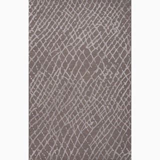 Hand made Gray Wool/ Art Silk Textured Rug (2x3)