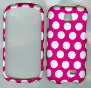 Samsung Sgh i827 Galaxy Appeal Skin Hard Case/cover/faceplate/snap On/housing/protector Pink Polka Dot Cell Phones & Accessories