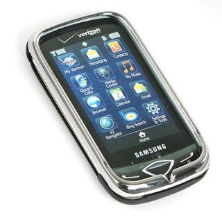 Black & Chrome Rubberized Protector Case for Samsung Reality SCH U820 Cell Phones & Accessories