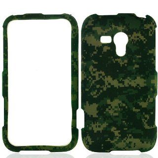 Green Camo Camouflage Hard Cover Case for Samsung Galaxy Rush SPH M830 Cell Phones & Accessories