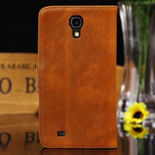 New Arrival Crazy Horse Grain Leather Folio Wallet Case With Stand for Samsung Galaxy Mega 6.3 i9200 Light Brown Cell Phones & Accessories