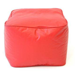 Gold Medal Vinyl Small Leather Look Ottoman Red Size Small