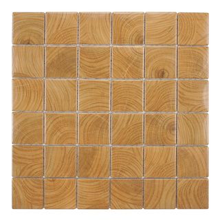 Somertile Wood Grain Brown Porcelain Mosaic Tile (pack Of 10)