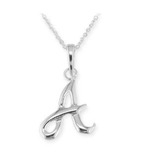 925 Sterling Silver Alphabet Letter A Pendant Necklace Necklaces With Letter A Jewelry