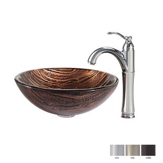 Kraus Gaia Glass Vessel Sink And Riviera Faucet