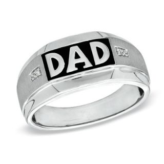 Mens Diamond Accent Dad Ring in 10K White Gold   Zales