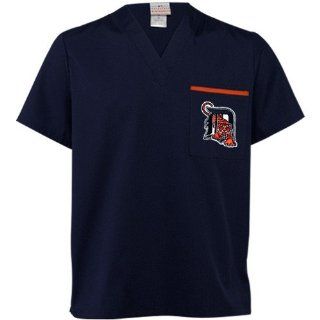 MLB Detroit Tigers Navy Blue Scrub Top (XX Large)  Sports Fan T Shirts  Sports & Outdoors