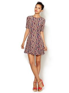 Paisley Silk Flared Dress by Nonoo