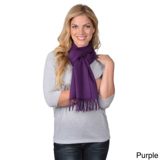 Portolano Womens Solid Color Fringed Cashmere Scarf