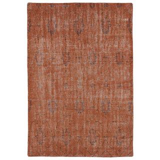 Hand knotted Vintage Replica Orange Wool Rug (90 X 120)