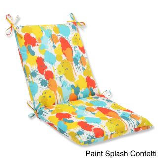 Pillow Perfect Paint Splash Squared Corners Outdoor Chair Cushion