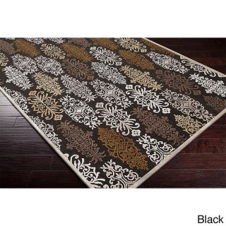 Surya Carpet, Inc Hand woven Damask Fremont Abstract Area Rug (76 X 106) Black Size 76 x 106