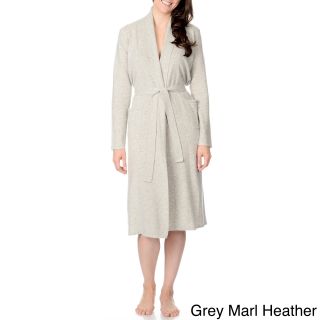 Ply Cashmere Ply Cashmere Womens Self tie Cashmere Robe Grey Size L (12  14)