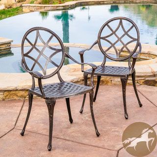 Christopher Knight Home Oviedo Cast Aluminum Copper Outdoor Dining Chair (set Of 2)