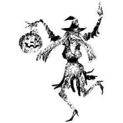 Penny Black Mounted Rubber Stamp 3.75 X3.25   Dancing Witch